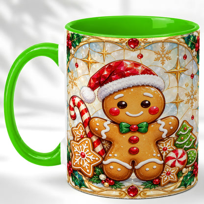 #pl[11oz|Green] Gingerbread Christmas Coffee Mug, Holiday Cookie Mug, Ceramic Cup