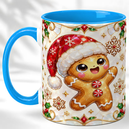 #pl[11oz|Blue] Gemstone Gingerbread Coffee Mug, Christmas Cookie Mug, Ceramic Cup