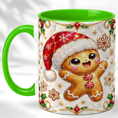 #pl[11oz|Green] Gemstone Gingerbread Coffee Mug, Christmas Cookie Mug, Ceramic Cup