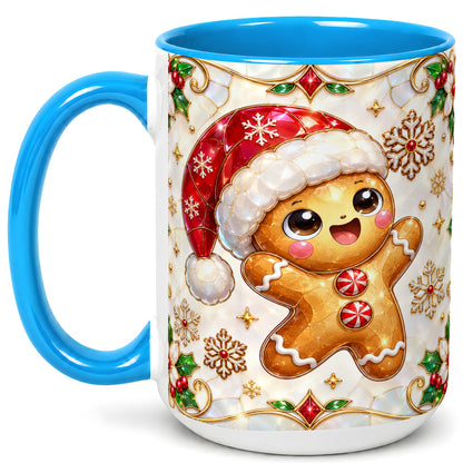 #pl[15oz|Blue] Gemstone Gingerbread Coffee Mug, Christmas Cookie Mug, Ceramic Cup
