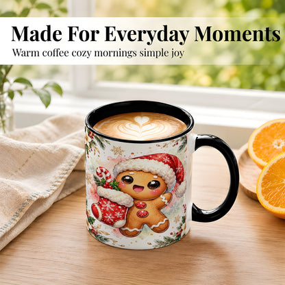 #pl[11oz|Black] Christmas Gingerbread Coffee Mug, Holiday Mug, Ceramic Cup