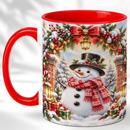 Snowman Christmas Coffee Mug, Winter Snowman Mug, Ceramic Cup