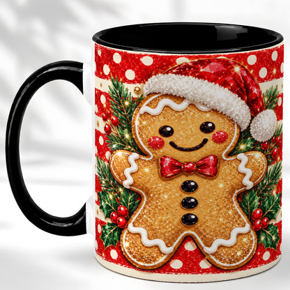 #pl[11oz|Black] Gingerbread Christmas Coffee Mug, Holiday Cookie Mug, Ceramic Cup