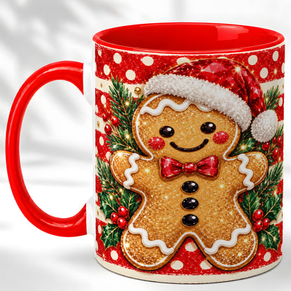 Gingerbread Christmas Coffee Mug, Holiday Cookie Mug, Ceramic Cup