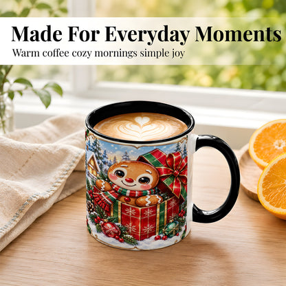 #pl[11oz|Black] Christmas Gingerbread Coffee Mug, Holiday Cookie Mug, Ceramic Cup