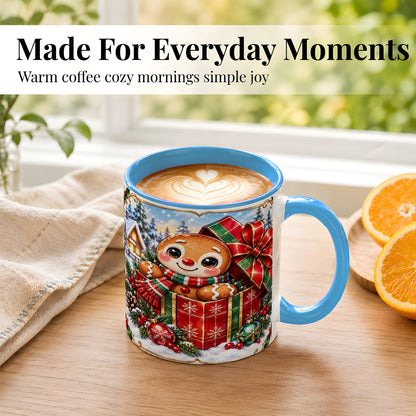 #pl[11oz|Blue] Christmas Gingerbread Coffee Mug, Holiday Cookie Mug, Ceramic Cup