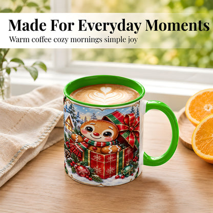 #pl[11oz|Green] Christmas Gingerbread Coffee Mug, Holiday Cookie Mug, Ceramic Cup