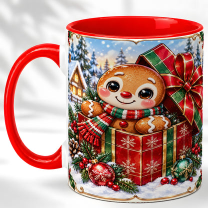 Christmas Gingerbread Coffee Mug, Holiday Cookie Mug, Ceramic Cup