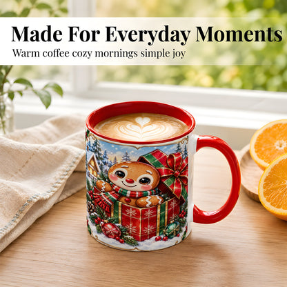 #pl[11oz|Red] Christmas Gingerbread Coffee Mug, Holiday Cookie Mug, Ceramic Cup