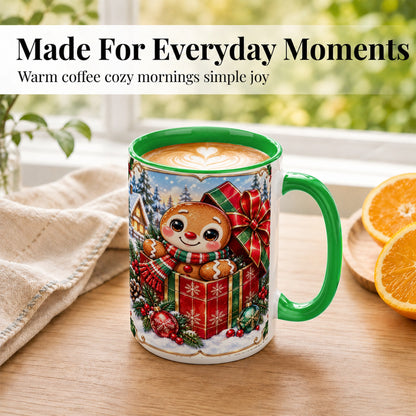 #pl[15oz|Green] Christmas Gingerbread Coffee Mug, Holiday Cookie Mug, Ceramic Cup