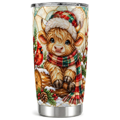 Highland Cow Tumbler 20oz, Christmas Stainless Steel Travel Cup