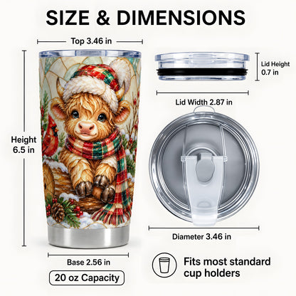 #pl[20oz|Steel] Highland Cow Tumbler 20oz, Christmas Stainless Steel Travel Cup