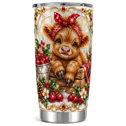 Highland Cow 20oz Tumbler, Christmas Tumbler, Stainless Steel Travel Cup