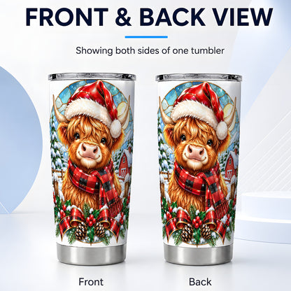 #pl[20oz|Steel] Santa Cow 20oz Tumbler, Christmas Tumbler, Stainless Steel Travel Cup