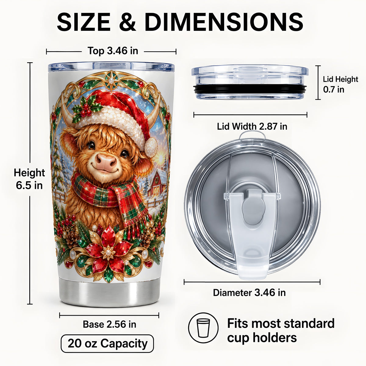 #pl[20oz|Steel] Jeweled Cow 20oz Tumbler, Christmas Tumbler, Stainless Steel Travel Cup