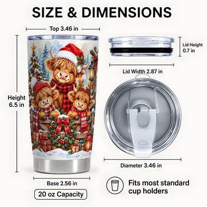 #pl[20oz|Steel] Cow Family Tumbler 20oz, Christmas Tumbler, Stainless Steel Travel Cup
