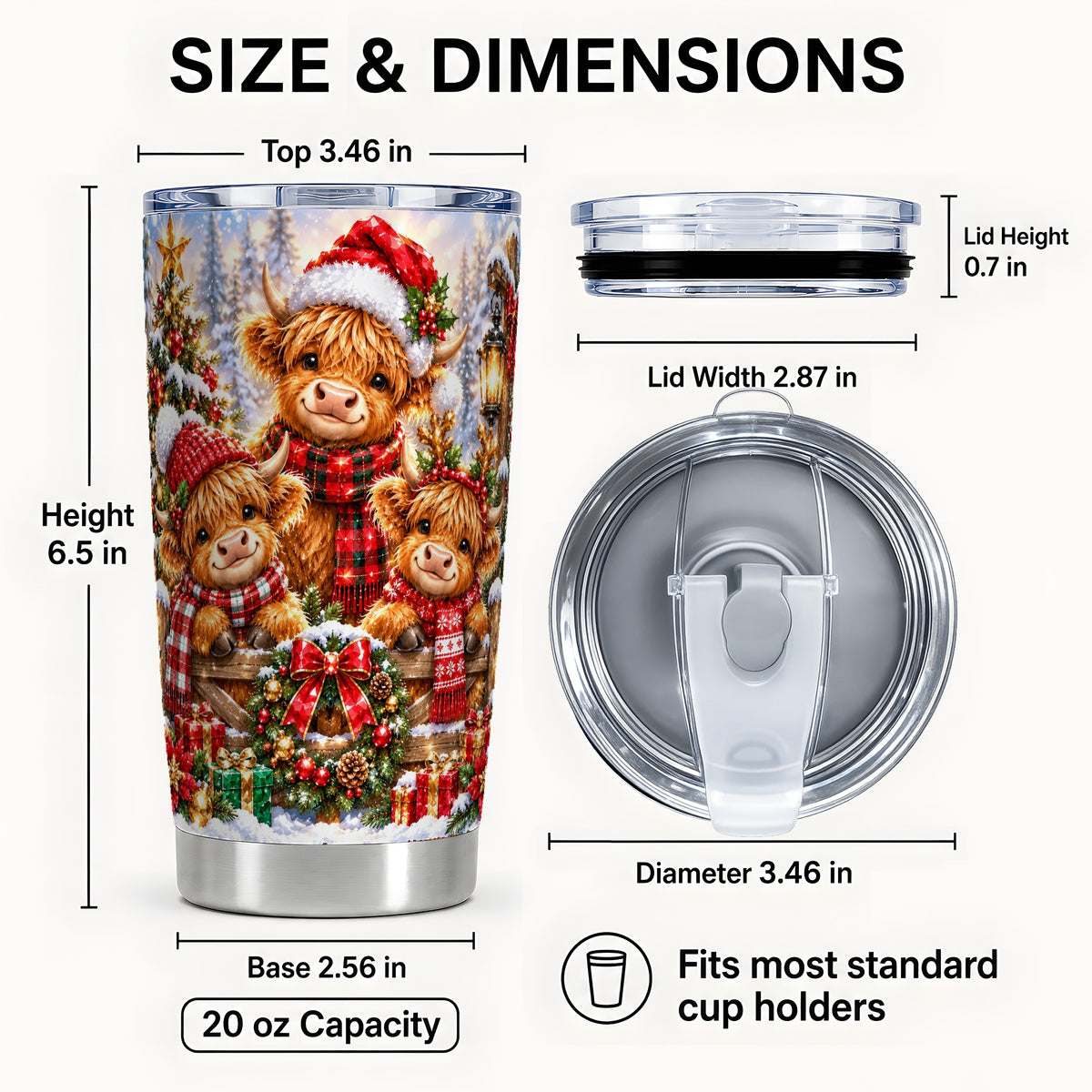 #pl[20oz|Steel] Highland Cow Tumbler 20oz, Sparkling Tumbler, Stainless Steel Travel Cup
