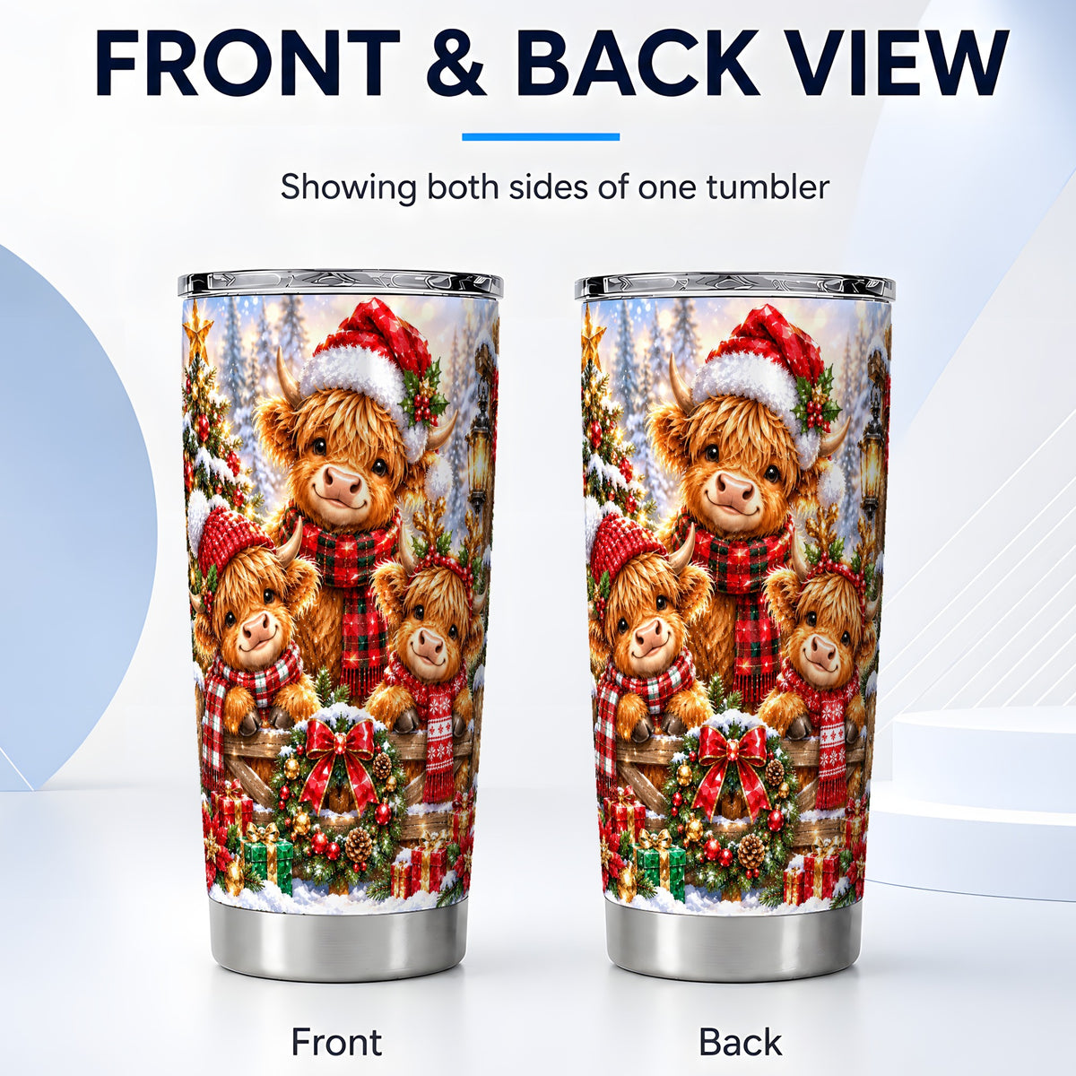 #pl[20oz|Steel] Highland Cow Tumbler 20oz, Sparkling Tumbler, Stainless Steel Travel Cup