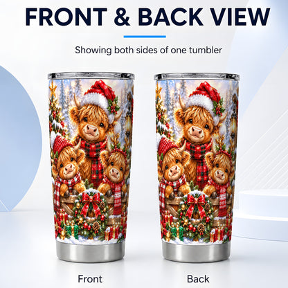 #pl[20oz|Steel] Highland Cow Tumbler 20oz, Sparkling Tumbler, Stainless Steel Travel Cup