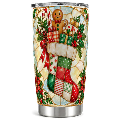 Gingerbread Tumbler 20oz, Holiday Tumbler, Stainless Steel Travel Cup