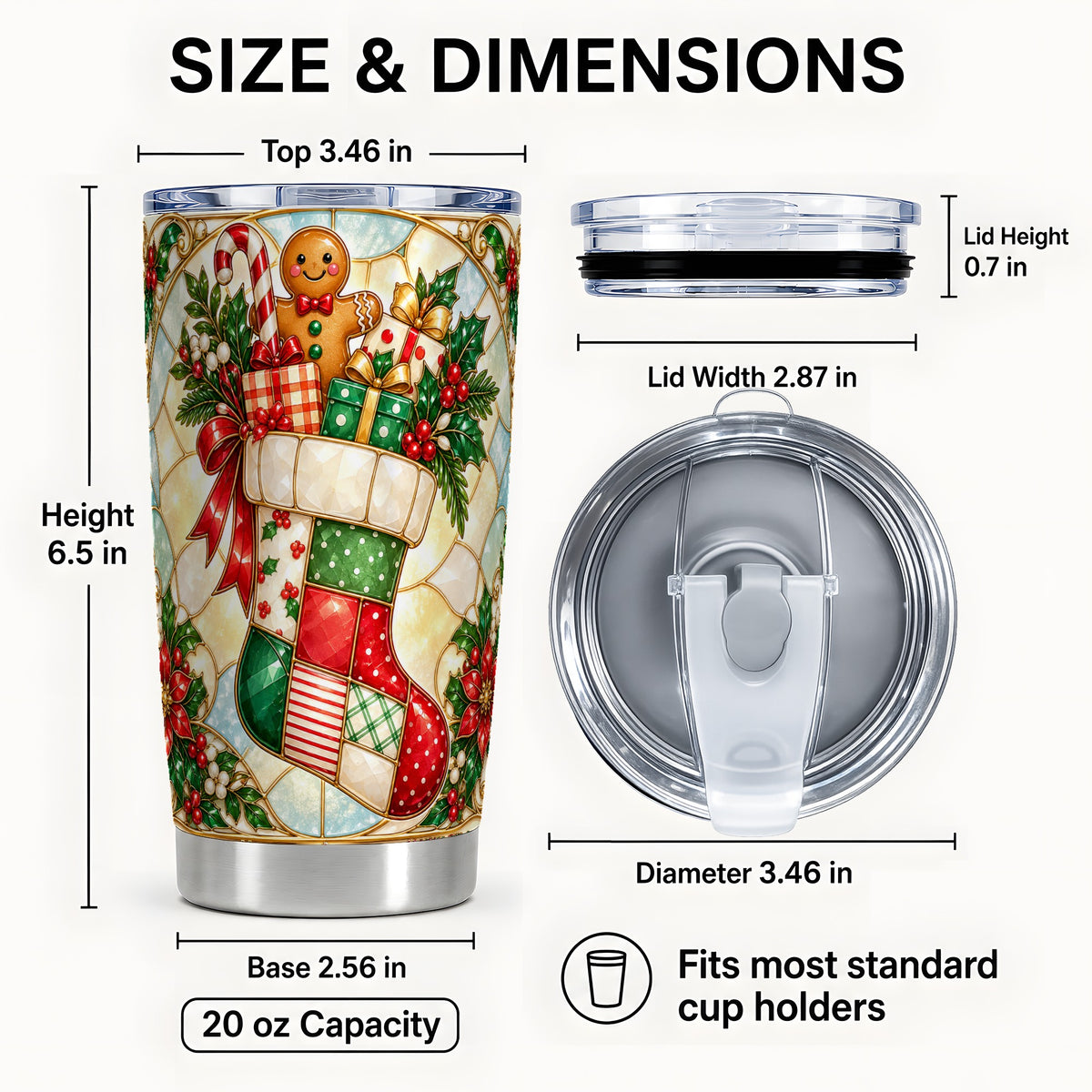 #pl[20oz|Steel] Gingerbread Tumbler 20oz, Holiday Tumbler, Stainless Steel Travel Cup
