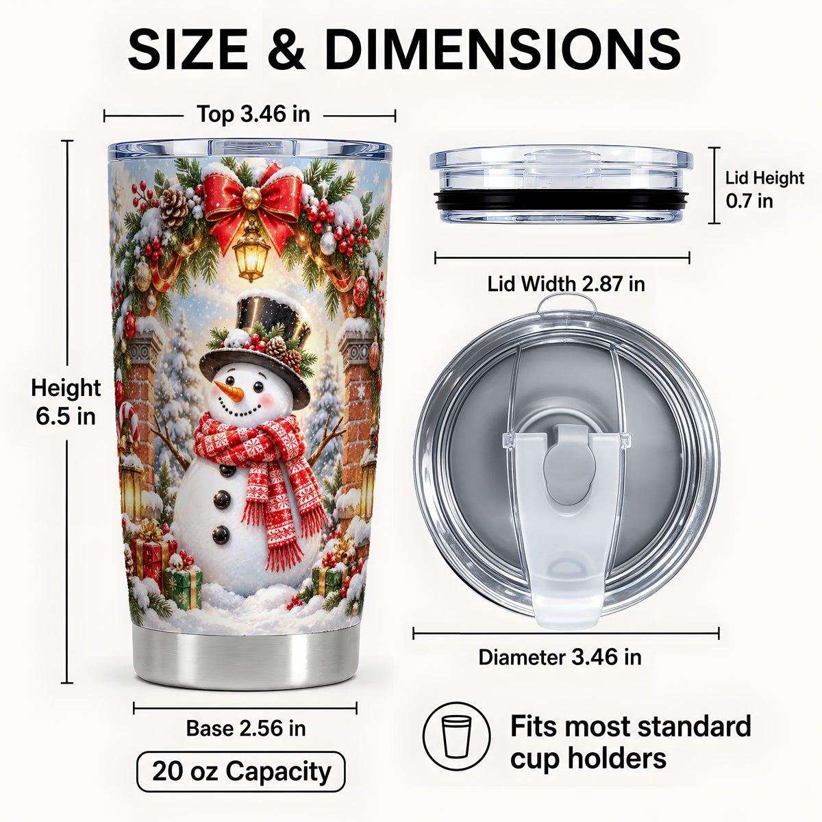 #pl[20oz|Steel] Snowman Christmas Tumbler 20oz, Winter Tumbler, Stainless Steel Travel Cup