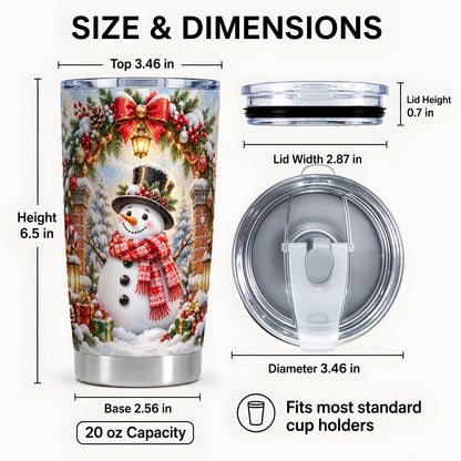#pl[20oz|Steel] Snowman Christmas Tumbler 20oz, Winter Tumbler, Stainless Steel Travel Cup