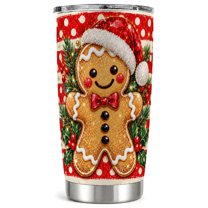 Gingerbread Tumbler 20oz, Christmas Cookie Tumbler, Travel Cup