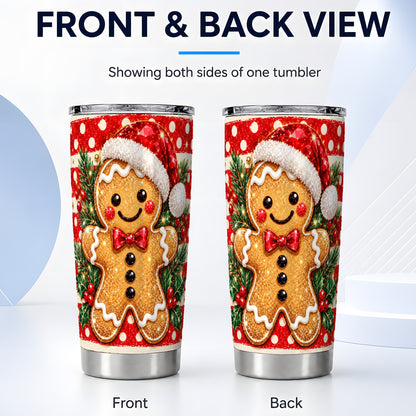 #pl[20oz|Steel] Gingerbread Tumbler 20oz, Christmas Cookie Tumbler, Travel Cup