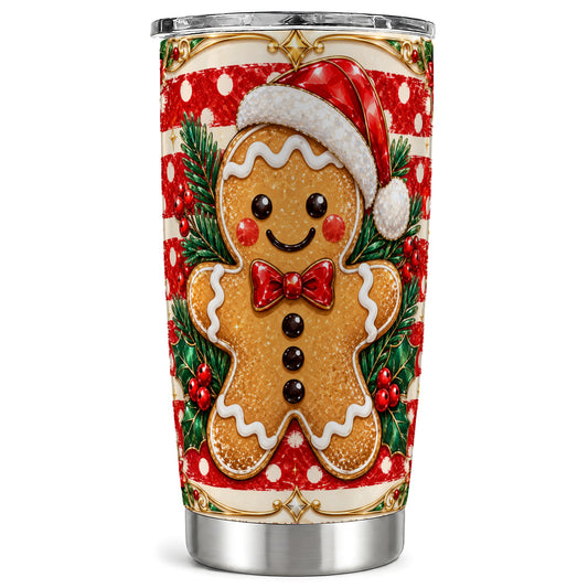 Ornate Gingerbread Tumbler 20oz, Christmas Tumbler, Travel Cup