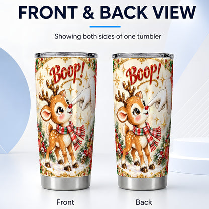 #pl[20oz|Steel] Cute Reindeer Tumbler 20oz, Christmas Tumbler, Stainless Steel Travel Cup