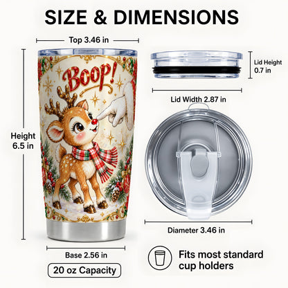#pl[20oz|Steel] Cute Reindeer Tumbler 20oz, Christmas Tumbler, Stainless Steel Travel Cup