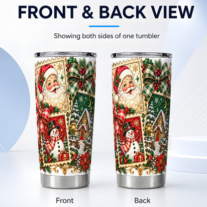 #pl[20oz|Steel] Santa Snowman Tumbler 20oz, Christmas Tumbler, Stainless Steel Travel Cup