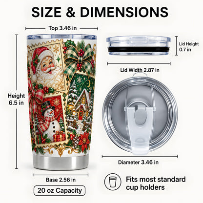 #pl[20oz|Steel] Santa Snowman Tumbler 20oz, Christmas Tumbler, Stainless Steel Travel Cup