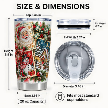 #pl[20oz|Steel] Santa Snowman Tumbler 20oz, Christmas Tumbler, Stainless Steel Travel Cup
