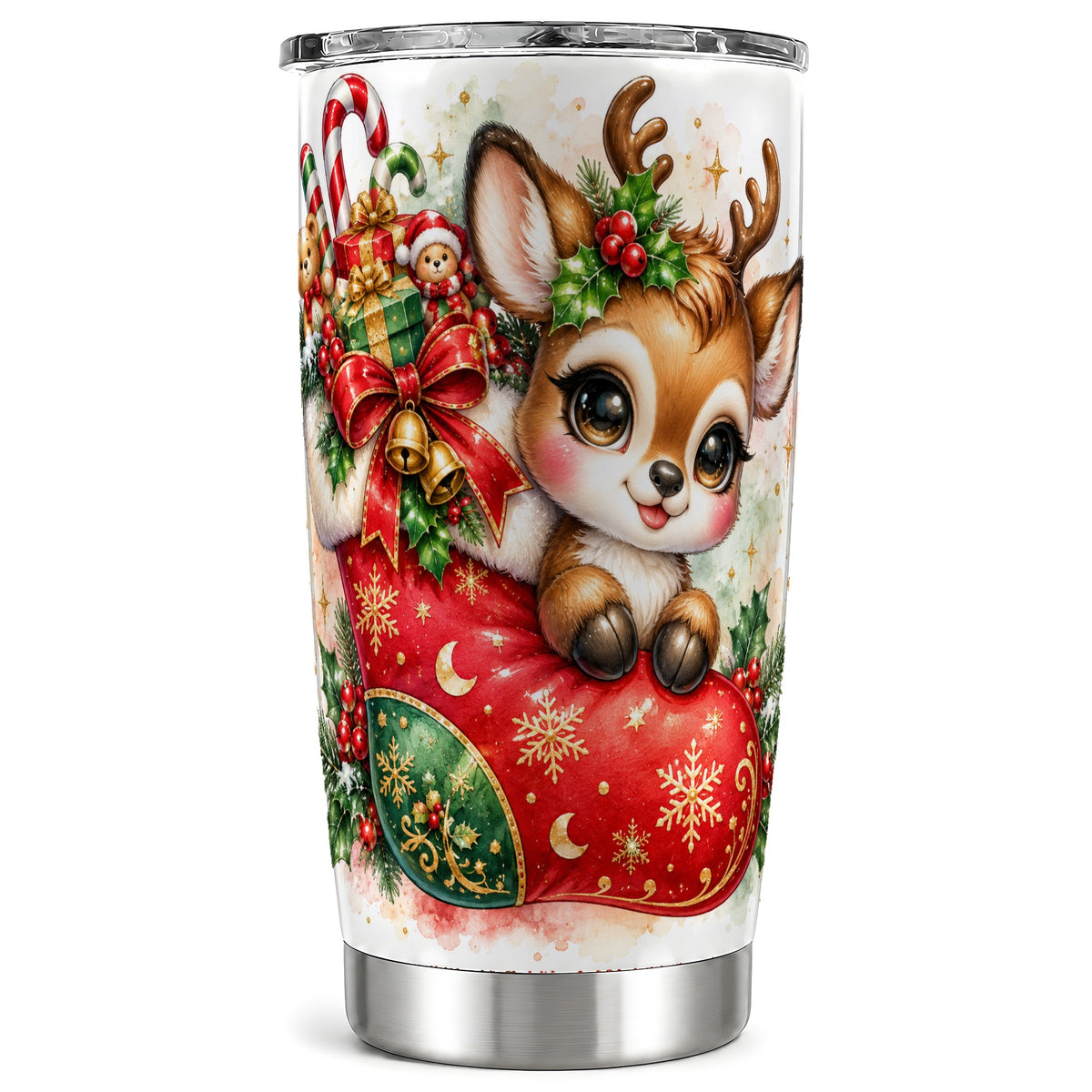 Christmas Reindeer Tumbler 20oz, Deer Tumbler, Stainless Steel Travel Cup