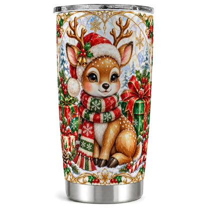 Christmas Deer Tumbler 20oz, Reindeer Tumbler, Stainless Steel Travel Cup