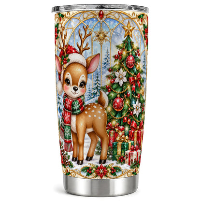 Jeweled Deer Tumbler 20oz, Christmas Tumbler, Stainless Steel Travel Cup