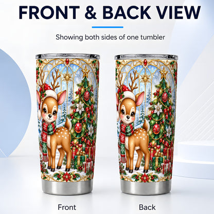 #pl[20oz|Steel] Jeweled Deer Tumbler 20oz, Christmas Tumbler, Stainless Steel Travel Cup