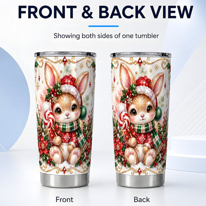 #pl[20oz|Steel] Crystal Bunny Tumbler 20oz, Rabbit Tumbler, Stainless Steel Travel Cup