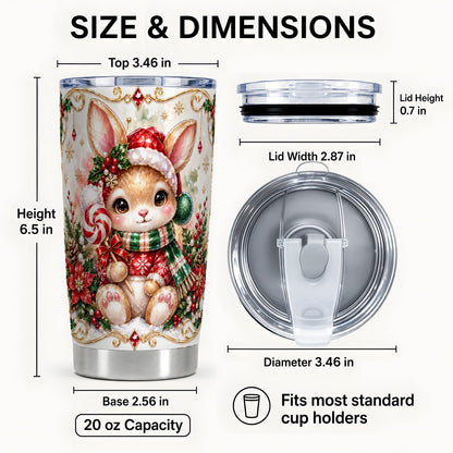 #pl[20oz|Steel] Crystal Bunny Tumbler 20oz, Rabbit Tumbler, Stainless Steel Travel Cup