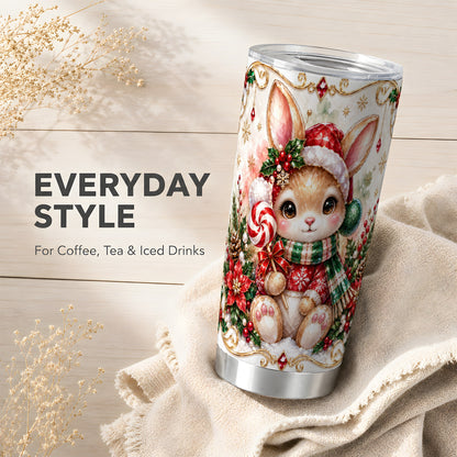 Crystal Bunny Tumbler 20oz, Rabbit Tumbler, Stainless Steel Travel Cup