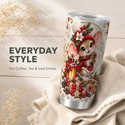 Christmas Mouse 20oz Tumbler, Stainless Steel Holiday Travel Cup