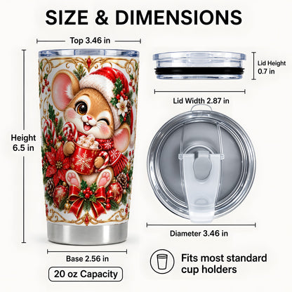 #pl[20oz|Steel] Christmas Mouse Tumbler 20oz, Cocoa Tumbler, Stainless Steel Travel Cup