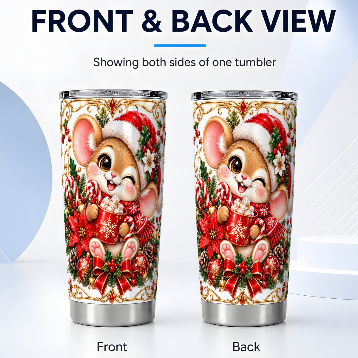 #pl[20oz|Steel] Christmas Mouse Tumbler 20oz, Cocoa Tumbler, Stainless Steel Travel Cup