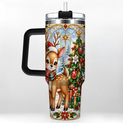 #pl[40oz|Black] Jeweled Deer 40oz Tumbler, Christmas Stainless Steel Travel Cup