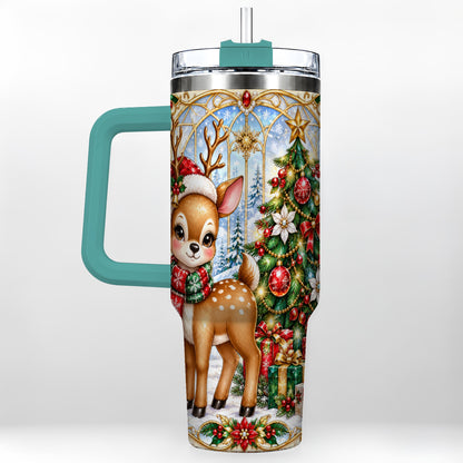 #pl[40oz|Green] Jeweled Deer 40oz Tumbler, Christmas Stainless Steel Travel Cup