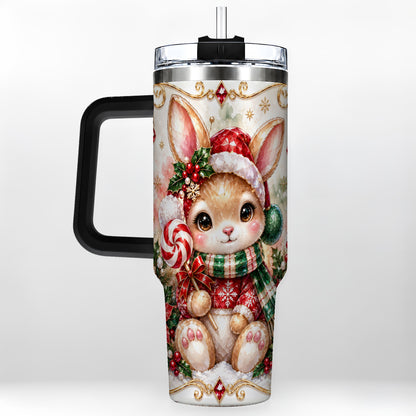 #pl[40oz|Black] Crystal Bunny 40oz Tumbler, Rabbit Stainless Steel Travel Cup