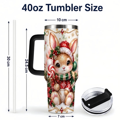 #pl[40oz|Black] Crystal Bunny 40oz Tumbler, Rabbit Stainless Steel Travel Cup
