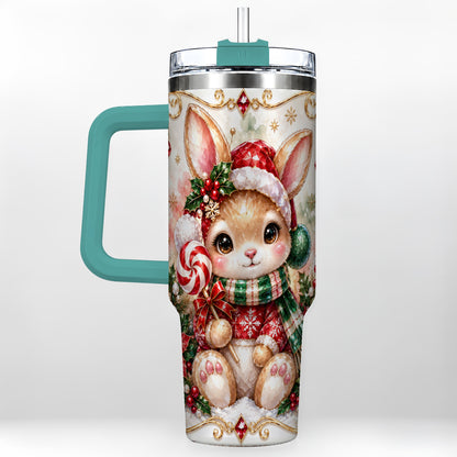#pl[40oz|Green] Crystal Bunny 40oz Tumbler, Rabbit Stainless Steel Travel Cup